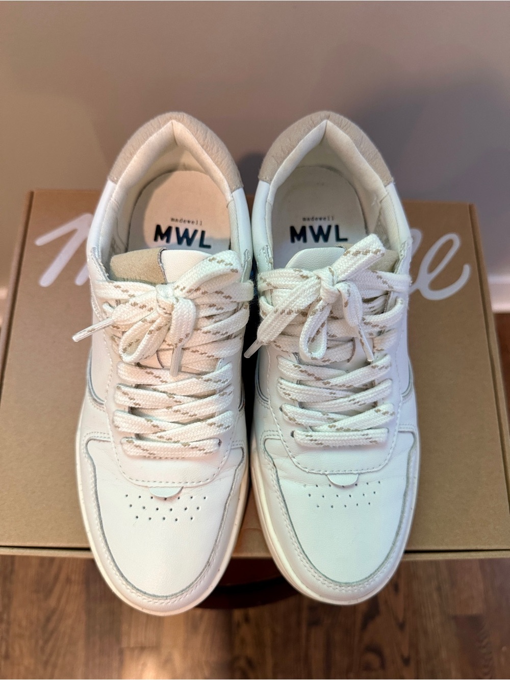 Madewell Court Low-Top Sneakers in Off-white Leather size 6.5